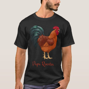 T-shirt Poule Rhode Island Red Coq Papa Oiseau