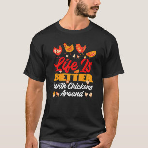 T-shirt Poules autour de l'agriculture et de la grange