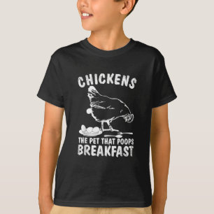 T-shirt Poules Drôles Animal de Compagnie Crotte Petit Déj
