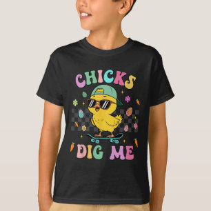 T-shirt Poules Drôles Me Creusent Pour Hommes Garçons Enfa