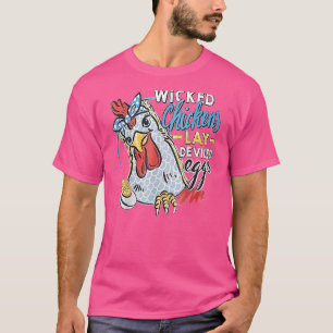 T-shirt Poules Méchantes Pondent des Œufs Diaboliques Pou