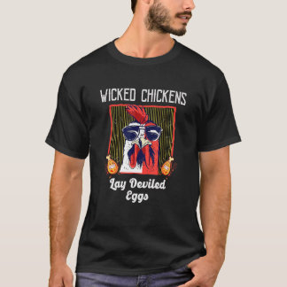T-shirt Poules Méchantes Pondent des Œufs Diaboliques Pou