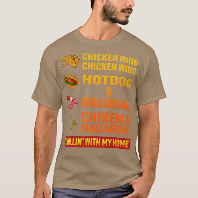 T-shirt poulet aile chien chaud et bologne (Devant)
