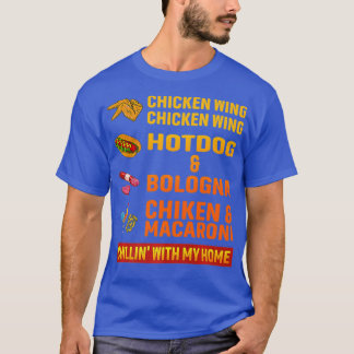 T-shirt poulet aile chien chaud et bologne
