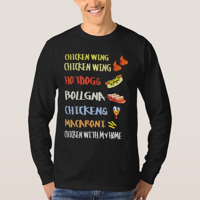 T-shirt Poulet Aile Poulet Aile Hotdog Et Bologne Enfants (Devant)