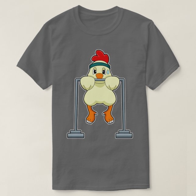 T-shirt Poulet Au Fitness PullUps (Design devant)