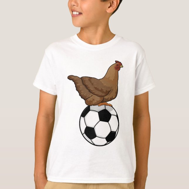 T-shirt Poulet aux sports de football (Devant)
