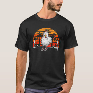 T-shirt Poulet Battement de coeur Rétro Poulet