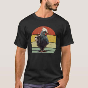 T-shirt Poulet Buvant du Café Poulet et Café