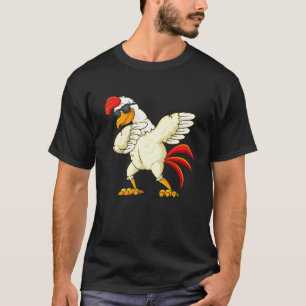 T-shirt Poulet Dabbing Portant des Lunettes de Soleil Dab