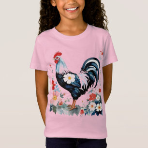 T-Shirt Poulet de la ferme florale