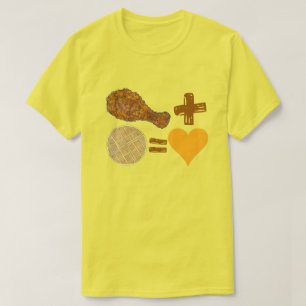 T-shirt Poulet de Paire de Nourriture Classique + gaufre =