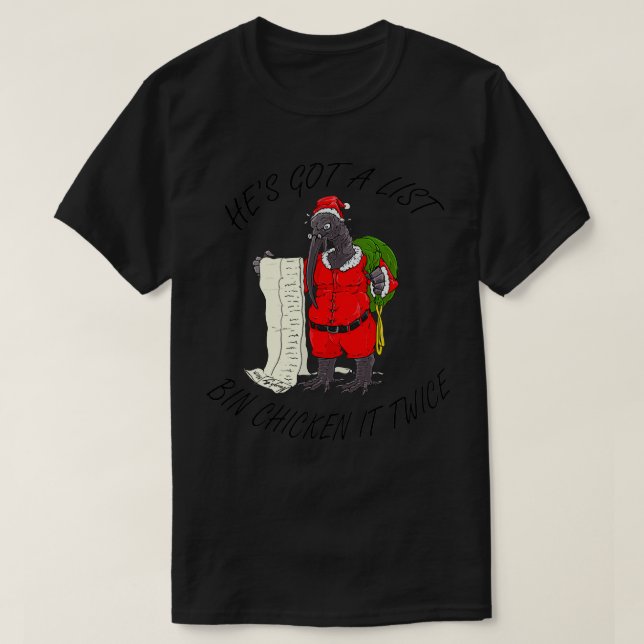 T-shirt Poulet de poule père Noël 1 (Design devant)