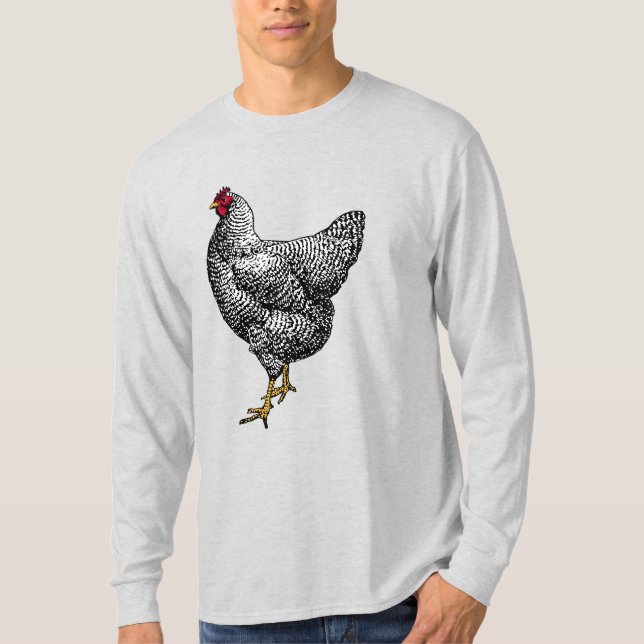 T-shirt Poulet de roche Plymouth Barred classique Hen (Devant)