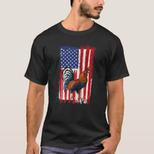 T-shirt Poulet Drapeau Américain Patriotique Animal de com