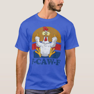 T-shirt Poulet drôle FCAWF qui fait un doigt d'honneur Vin