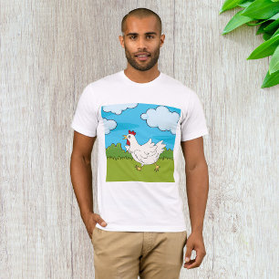 T-shirt Poulet drôle qui court Animal de basse-cour