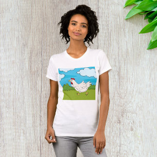 T-shirt Poulet drôle qui court Animal de basse-cour