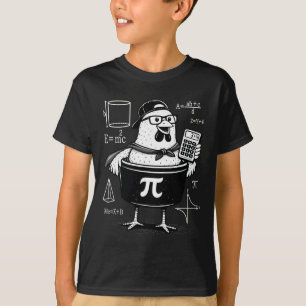 T-shirt Poulet drôle tenant une calculatrice Prof de maths