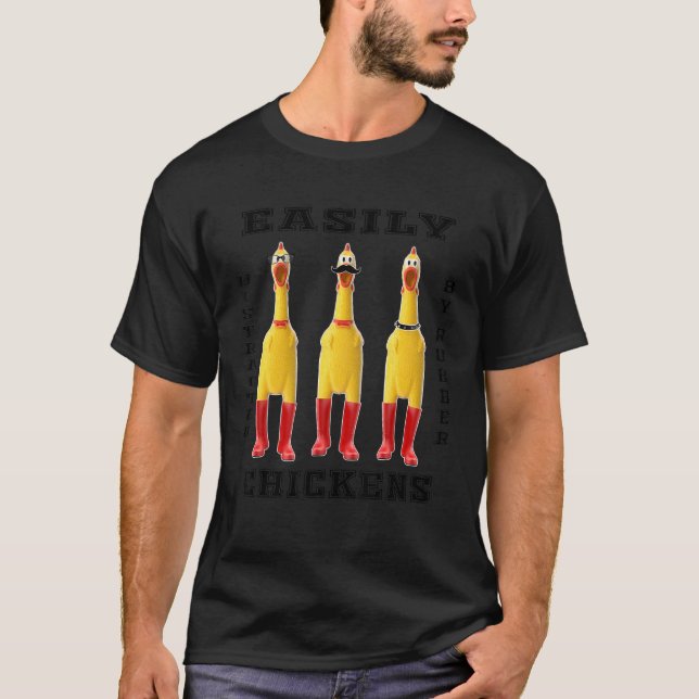 T-shirt Poulet En Caoutchouc Pour Garçons Facilement Distr (Devant)