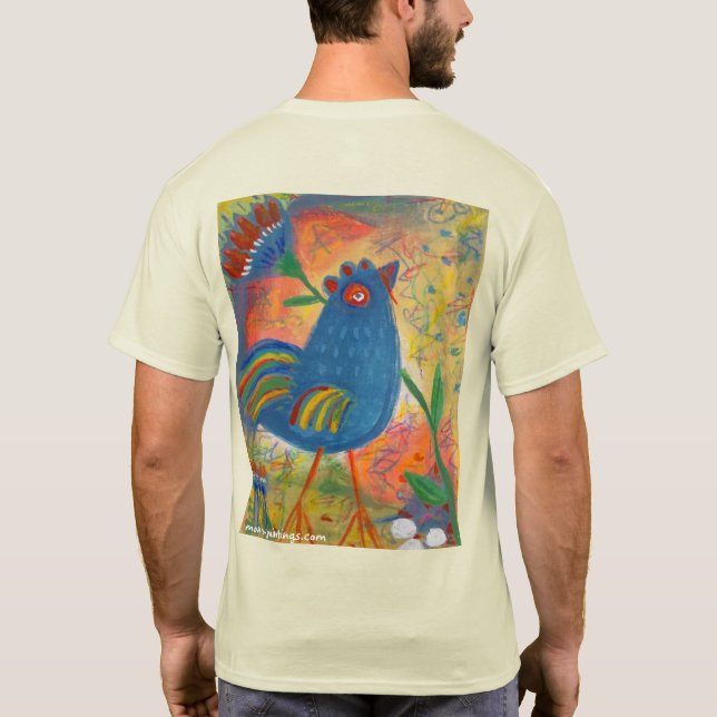 T-shirt poulet et fleurs (Dos)