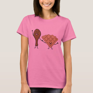 T-shirt Poulet et gaufres américains et cuisine du sud