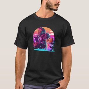 T-shirt Poulet Frit Synthwave 80s Retrowave Esthétique