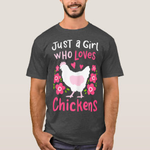 T-shirt Poulet Hen Agriculture Fille Aimer mignon Cadeau