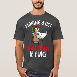 T-shirt Poulet Il Deux Fois Drôle Design de Noël Poulet