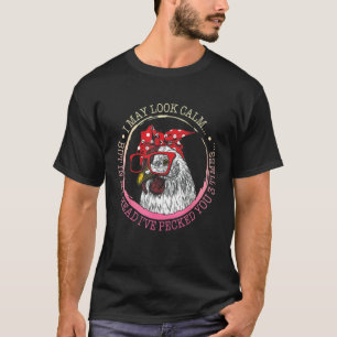 T-shirt Poulet Je peux avoir l'air calme mais dans ma têt