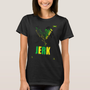 T-shirt Poulet Jerk Jamaïcain Coq Drapeau Jamaïcain