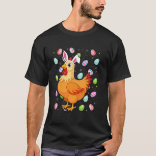 T-shirt Poulet Joyeuses Pâques Chasse aux œufs Lapin Oreil