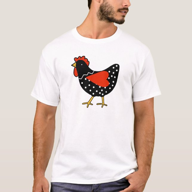 T-shirt Poulet mignon de point de polka (Devant)