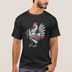 T-shirt Poulet Mignon Jouant de la Flûte Musicien Musique