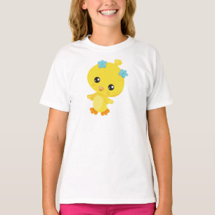 T-shirt Poulet mignon, Poulet Bébé, Poulets, Fleurs