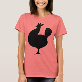 T-shirt Poulet noir rétro