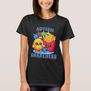 T-shirt Poulet Nugget Et Frites Sensibilisation à l'autism