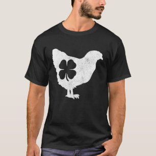 T-shirt Poulet Oiseau Poule Shamrock Fête de la Saint-Patr