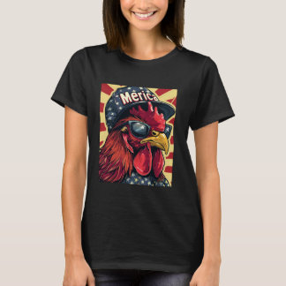 T-shirt Poulet patriotique cool Merica drapeau américain C