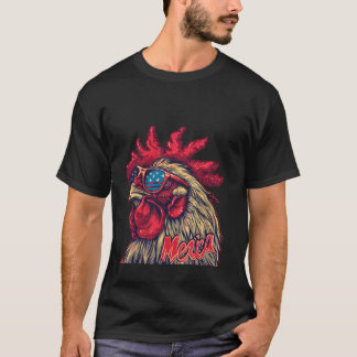 T-shirt Poulet patriotique cool Merica drapeau américain C