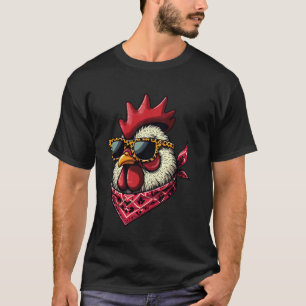 T-shirt Poulet portant une écharpe léopard animal portant