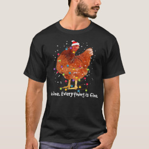 T-shirt Poulet Poulet Jeu de Noël Éclairage Im Bien Tout E