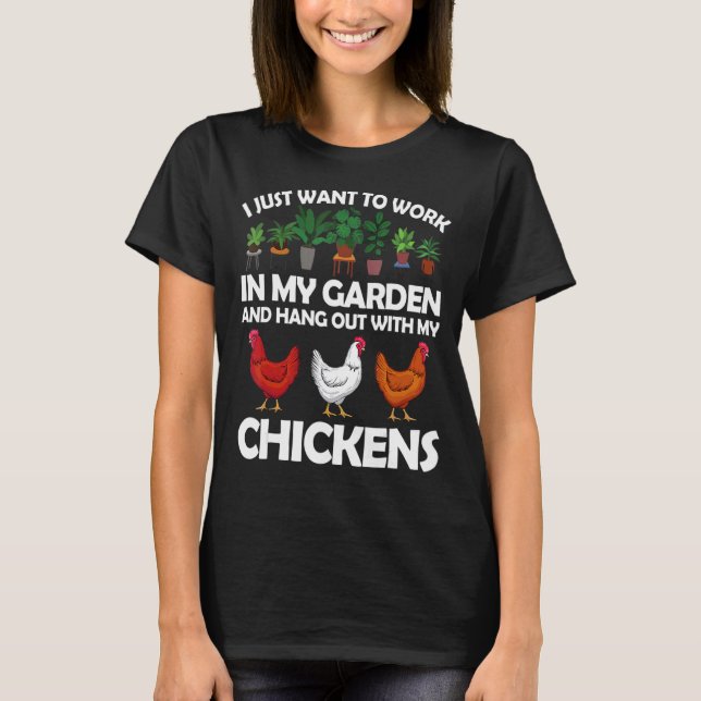 T-shirt Poulet Pour Hommes Femmes Jardinage Jardin De Poul (Devant)