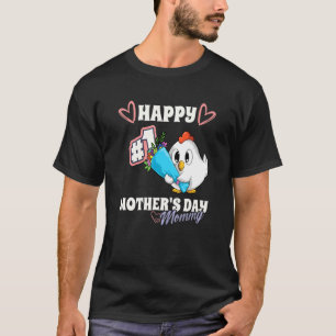 T-shirt Poulet Premier Jour de la Fête des Mères Maman Béb