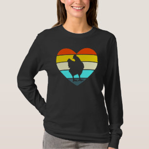 T-shirt Poulet Retro Coeur Poulet Fille