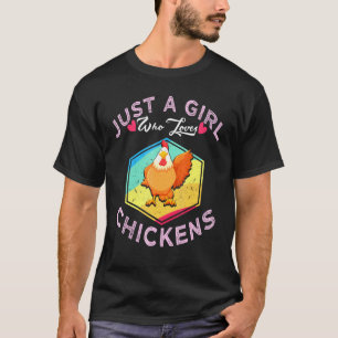 T-shirt Poulet Rétro Juste Une Fille Qui Aime Les Poulets 