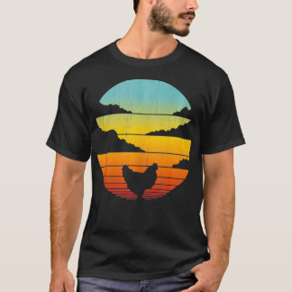T-shirt Poulet Retro Vintage 60s les années 70 Sunset Farm