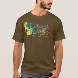 T-shirt Poulet Retro Vintage Volaille Femme Agricultrice H