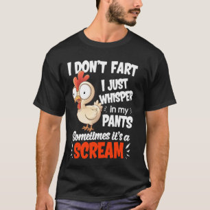T-shirt Poulet Sarcastique Pétant des Secrets à Voix Basse
