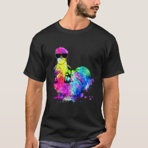 T-shirt Poulet Silkie Pop Rétro Animal de Ferme avec Casqu